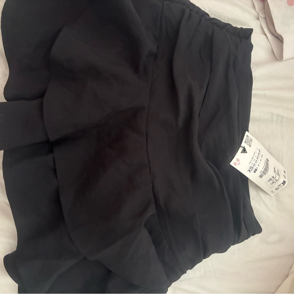 Zara Black Layered Ruffle Mini Skirt